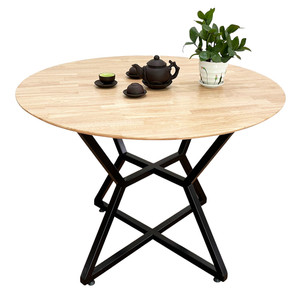Ensemble table ronde en bois de 1 m et 4 chaises rembourrées Collin CBBA107, design confortable - Product Image 2