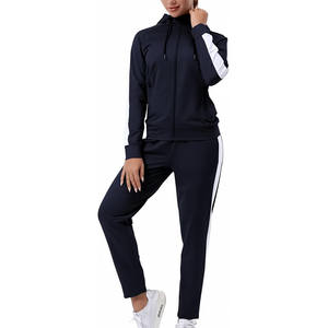 Más tamaño moda Jogger chándales lisos trajes moda Sudadera con capucha gimnasio 2 piezas personalizado 3D bordado Logo conjuntos de chándal de las mujeres - Product Image 1