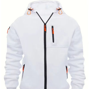 Haute Qualité 2024 Logo Personnalisé Impression 100% Polyester Polaire Blanc Style Lâche Décontracté Plus La Taille Hommes À Capuche Basics Coton Mélangé - Product Image 1