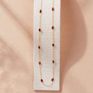 Collier superposé tendance et élégant avec pierres précieuses rubis en argent sterling 925 de qualité AAA, cadeau de mariage pour la mariée - Product Image 1