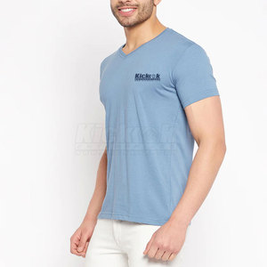 Camisetas de moda con cuello en V para hombre, 100% algodón, tela suave, estilo casual urbano, atuendo cómodo para el verano. - Product Image 3