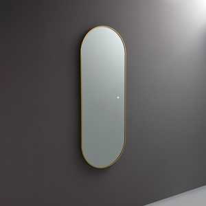 LED Backlit Mirror with Brass Effect <b>Frame</b> 60X160CM - Product Image 3