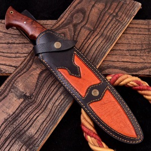 Lama fatta a mano in acciaio inossidabile lucido coltello da <span class=keywords><strong>15</strong></span> pollici con impugnatura perfetta in legno di rosa con guaina in pelle Premiuim - Product Image 6