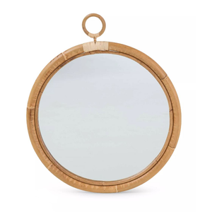 Exquisitos espejos de pared borde decorativo marrón tejido a mano ratán bohemio decoración de pared de salón espejo de pared decorativo - Product Image 3