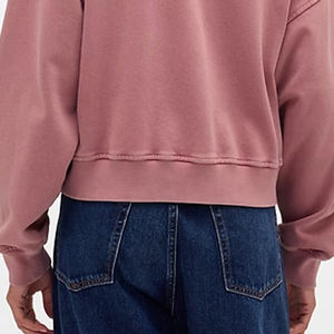 Sweat-shirt pour femme de style minimaliste, uni, avec logo personnalisé et épaules tombantes / Prix de gros pour les acheteurs en gros, streetwear durable - Product Image 6