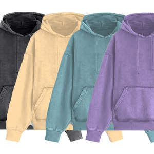 Sudadera con capucha de hombro caído de alta calidad con lavado ácido 100% algodón para hombre con capucha de gran tamaño con todas las opciones de personalización - Product Image 4