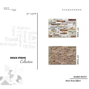 Chin Faux Stone Satin Matt 12x18 Relieve 3,5mm Alta profundidad 10mm Elevación gruesa 300x450mm Cerámica digital 30x45cm Azulejos de pared - Product Image 3