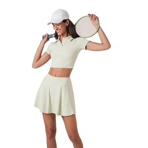 Ensemble de jupe de tennis pour femmes sur mesure, marque privée OEM, haute performance, tissu respirant et à séchage rapide - Product Image 2