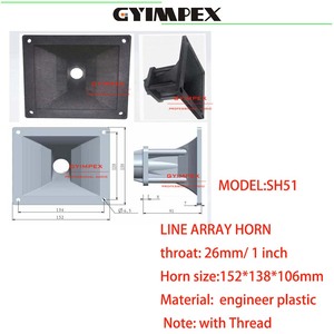 Diffuseur sonore de type corne pour haut-parleur à guide d'ondes en ligne, 152*138*106mm, gorge de 1 pouce, Difusores Horns, Corne pour Line Array - Product Image 6