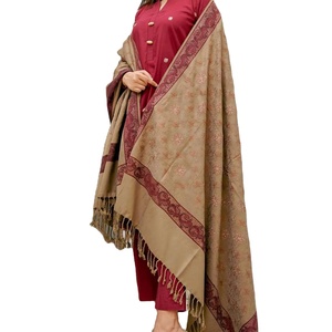 High Quality Custom Printed Long Wool Shawls for Women's Customized Embroidery Design Fashion <b>Scarf</b> Ladies Wool Shawls - Product Image 1