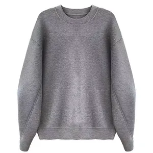 Sweat-shirt à manches longues à épaules tombantes personnalisé, col rond, en molleton français doux et lourd pour homme - Product Image 1