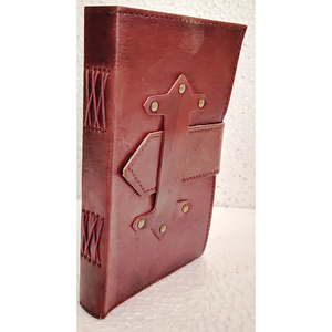 Diario de cuero marrón hecho a mano indio, cuaderno de cuero genuino, cinturón ancho grueso Vintage con cierre largo, diario hecho a mano - Product Image 3