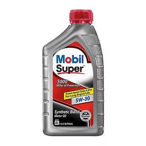 Mobil Super 5000 <b>5W</b>-<b>30</b> <b>Synthetic</b> Blend 6 Pack 1 Quart for Automotive Lubricant - Product Image 2