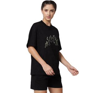 Conjunto de Dos Piezas de Ropa de Dormir para Mujer, Top de Manga Corta y Pantalones Cortos con Estampado Floral, Ropa de Estar en Casa de Verano - Product Image 3