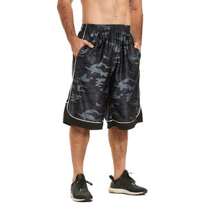 Vente en gros Vêtements de sport Bsci Short de basket-ball d'entraînement bicolore pour homme Short en maille long à sublimation personnalisée - Product Image 1