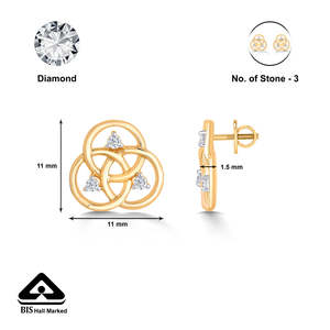Pendientes de Diamantes Circulares de Oro Amarillo para Mujer - Product Image 5