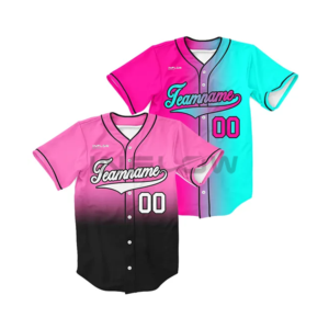 T-shirt de baseball pour homme en polyester de haute qualité avec logo sublimé, col en V, jersey - Product Image 6