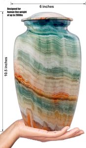 Blue <b>Keepsake</b> Cremation Urns for Human <b>Ashes</b> Metal <b>Keepsake</b> Cremation Urn <b>Ashes</b> Handcrafted Memorial Urn Funeral Custom Size - Product Image 6