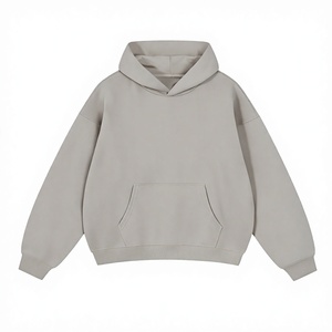 เสื้อฮู้ดผ้าฟลีซแบบเรียบง่าย ยูนิเซ็กซ์ ผ้าฝ้าย 100% น้ำหนัก 300 กรัม ระบายอากาศได้ดี สไตล์วินเทจ สตรีทแวร์ - Product Image 1