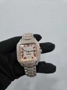 Reloj de Pulsera de Acero Inoxidable con Diamantes de Moissanita de Alta Calidad, Estilo Hip Hop, Movimiento de Cuarzo, Edición Limitada, Gran Venta - Product Image 4