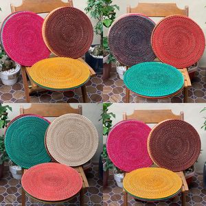 Manteles individuales teñidos para colorear, manteles de restaurante tejidos a mano de ratán, manteles individuales de colores ecológicos - Product Image 6