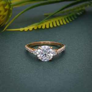 Best Offer IGI Certified VVS Round Cut Lab Grown Diamond Gold Plated 925 Silver Pave <b>Set</b> Trio Engagement <b>Ring</b> Jewelry <b>For</b> <b>Women</b> - Product Image 2