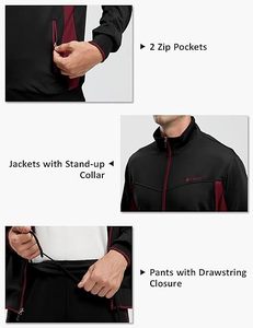 Conjunto Deportivo Informal para Hombre, con Capucha, para Correr, Resistente al Viento, Transpirable, de 2 Piezas, con Cierre de Cordón, Conjuntos Cálidos - Product Image 6