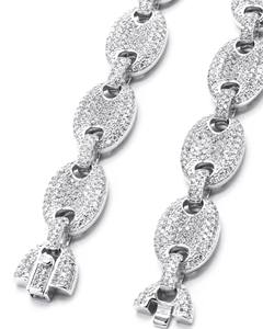 Chaîne cubaine en argent glacé durable, diamant 8 mm, argent blanc pur, hip hop, luxe unisexe, 20 pouces, or massif 10 carats, mariage, fête - Product Image 5