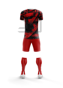 Conjunto de Uniforme de Fútbol, Camiseta y Pantalones Cortos de Alto Rendimiento, Duraderos y Transpirables, 100% Poliéster, Nombre del Equipo Personalizado para Torneos - Product Image 4