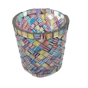 Support de lumière en T en verre mosaïque décoratif de vacances combinaison de couleurs parfaite pour la décoration de la maison et la décoration de fête de mariage - Product Image 2