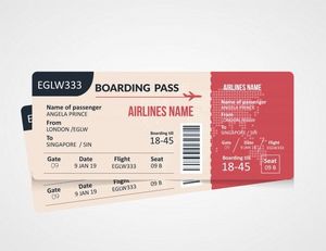 International Travel Air Avion Airline Boarding Pass Billets d'avion pas cher Impression de livres - Product Image 1