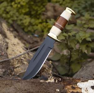 Wholesale High Quality High Carbon <b>Steel</b> Bushcraft Outdoor Survival Hunting Knife with Bone Handle Customized with Sheath - Product Image 1
