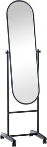 Portable Metal <b>Mirror</b> with Swivel and <b>Rolling</b> Wheels: Versatile and Convenient <b>Mirror</b> for Any Room - Product Image 2