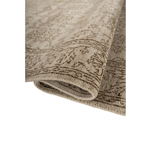 Aprezo Floral Wool <b>Rug</b> Beige Brown Hand Knotted for Home for Living Hallway Entryway Rectangle Puzzle Abstract Pattern-Lca-6013 - Product Image 2