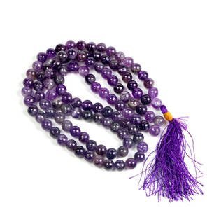 อเมทิสต์สีม่วงธรรมชาติคุณภาพสูง108แจ็บมาลาสำหรับทำสมาธิและศาสนาขายส่ง - Product Image 1