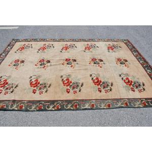 Tapis vintage, tapis turc 6,46x9,5 pieds, tapis persan en laine rouge - Product Image 3