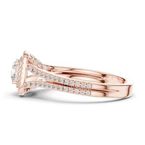 Bague de fiançailles pour femme avec halo de diamants de laboratoire ronds de 1,388 carats, clarté VVS-VS EF, or 18 carats, 14 carats, 10 carats et argent 925, rose - Product Image 6