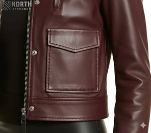 Nuevo diseño, venta al por mayor, chaqueta transpirable de punto cálido de cuero genuino para mujer, logotipo personalizable, tamaño de Color - Product Image 5