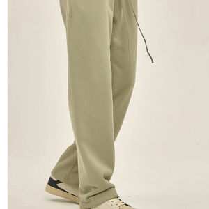 2025 nouvelle rue Plus décontracté jambe droite pantalon large léger polaire lâche cordon taille moyenne plat OEM Service disponible - Product Image 3