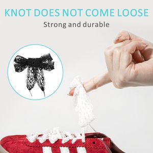 UamGlsob Casual Sport lacci 3CM di pizzo morbido piatto per le donne ragazze 8mm di larghezza per Samba scarpe alla moda coppia di pizzo fantasia - Product Image 4