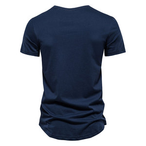 Logotipo de impresión gratis marca Camiseta en blanco Camiseta impresa Logotipo personalizado Camisetas de manga corta Color sólido 100% Algodón Camisetas lisas - Product Image 6