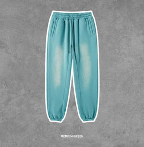 Ensemble de pulls à capuche surdimensionnés vintage en coton dégradé délavé à l'acide Jogger pour hommes - Product Image 6