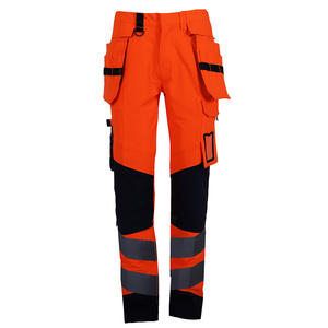 Pantalones de Trabajo de Seguridad de Algodón de Alta Calidad para Hombre, ANSI Clase 1, Alta Visibilidad, Reflectantes, con LED Intermitente, Bolsillos Exteriores para Herramientas - Product Image 6