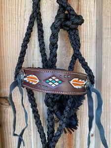 Bride de nez de cheval en cuir travaillé de qualité supérieure, motif floral, pour l'équitation, type de bride de tête - Product Image 4