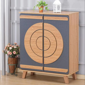 Mueble Moderno de Lujo para Zapatos, de 2 Puertas y 4 Niveles, en Roble Gris Oscuro, Estilo Milán, para Entrada, Apartamento, Sala de Estar, Hecho en Malasia - Product Image 1