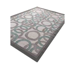 Alfombra de Lana Tejida Plana Gris y Negra Alhambra con Patrón Geométrico Rectangular para Decoración de Sala de Estar Juvenil Modelo ADWL-13206 - Product Image 2