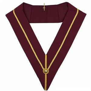 2025 Royal Arch Past Master Collier en cuir avec badge brodé à coudre - Product Image 1