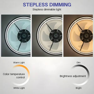 Ventilateur électrique LED moderne avec télécommande, moteur DC, corps métallique pour chambre à coucher, maison ou bureau - Style minimaliste - Product Image 4