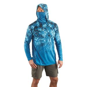 Camiseta de pesca ligera de manga larga para hombre con capucha y cubierta facial Estampado personalizado UPF50 + Ropa de secado rápido y transpirable - Product Image 1