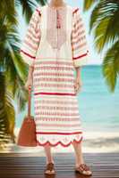 Gaun Maxi Linen Ukraina Bordir Bunga Cantik, Lengan Panjang, Gaya Bohemian, Baru, Pakaian Wanita